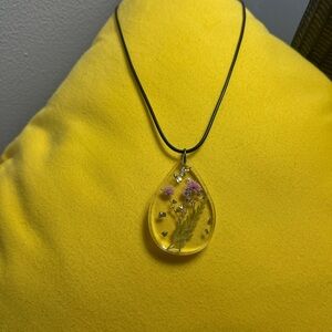 Floral Teardrop Pendant Necklace
